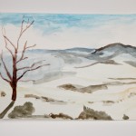 Tree with Hills, March 2011 (watercolor)